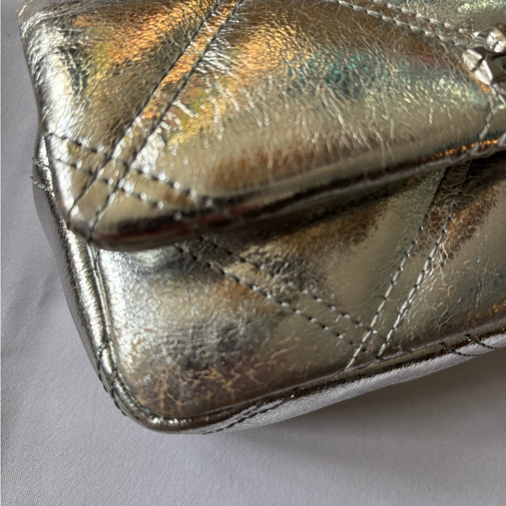 Silver Tory Burch- Kira Diamond Quilt Flap Bag - Picture 8 of 15